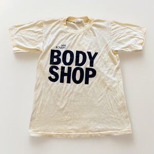 Vintage Jane Bowen's Body Shop Shirt Mens S Yellow 80s 90s Beach Surf Gym